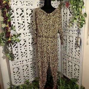 FASHION NOVA BOLD BROWN TAN & BLACK LEOPARD PRINT ONE PIECE JUMPSUIT ROMPER